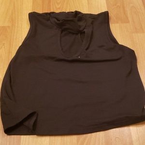 Turtle neck tanktop crop top